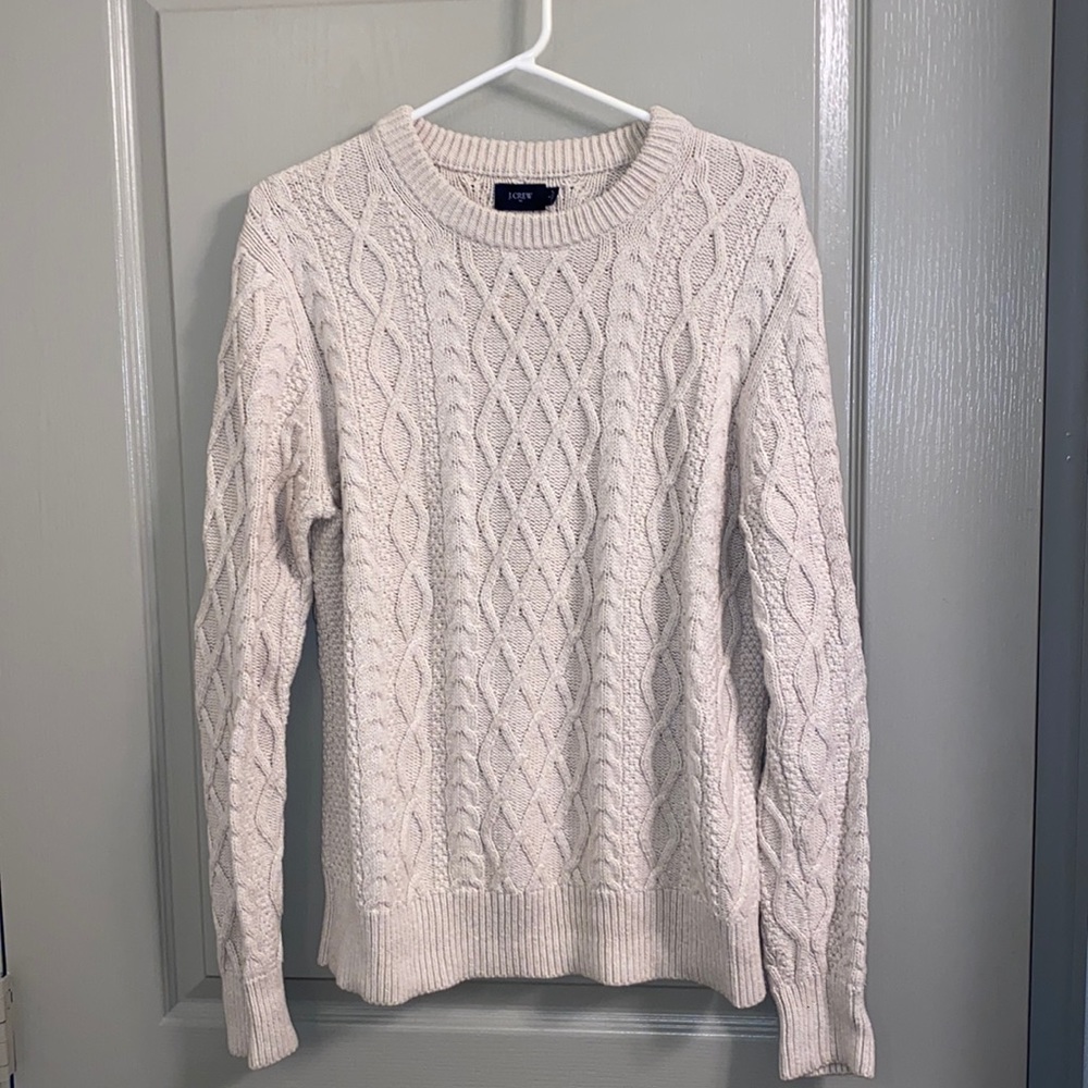JCREW Thick Knitted Beige Sweater Adult Men’s S — Classic Style